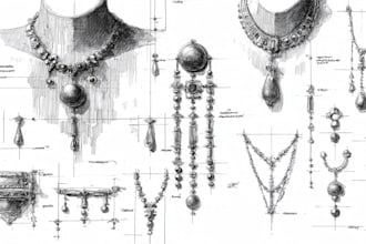 design custom jewelry sketches for your brand