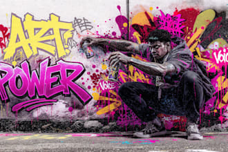 design custom graffiti, wall arts or murals for you