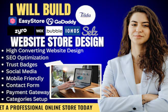 build selz easystore shopline zyro godaddy wix tilda ucraft website store design