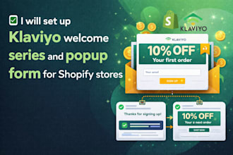 set up klaviyo welcome series and popup form for shopify stores