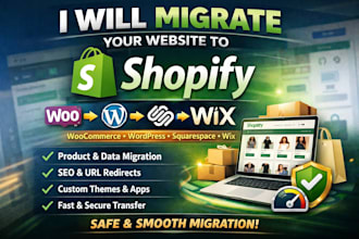 migrate woocommerce to shopify, wordpress to shopify, squarespace wix to shopify