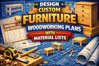 design custom furniture woodworking plans with material lists