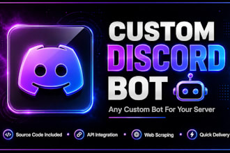 develop any custom discord bot for your server