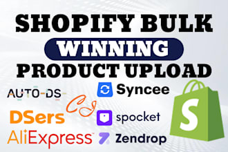 do ai bulk product upload and add winning dropshipping products to shopify