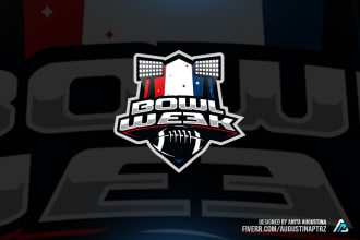 create a sports tournament logo for soccer and football