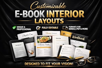 design customizable ebook interior layout for your book