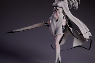 model curve nsfw sfw game character, blender model, armor model,stl fanart model