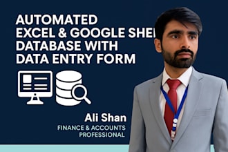create an automated excel database with data entry form and search system