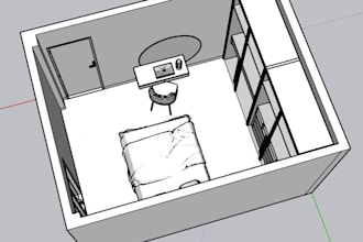 create a functional bedroom layout with furniture in autocad