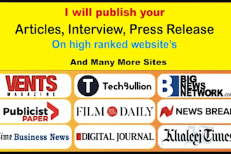 publish your article or press release on high ranked website