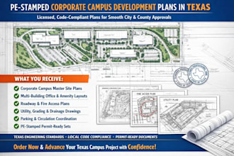 deliver pe stamped corporate campus development plans