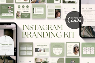 design a custom instagram branding kit with canva templates