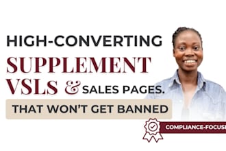 write high converting supplement vsl scripts and sales copy
