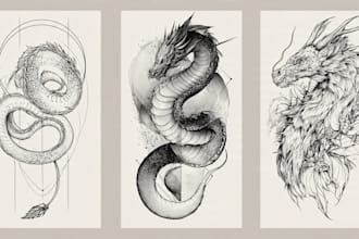 design beautiful line art tattoo designs for you
