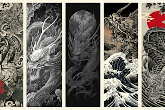 make japanese style tattoo design and art