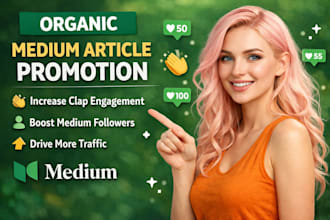 organic medium article promotion, increase clap engagement and medium followers
