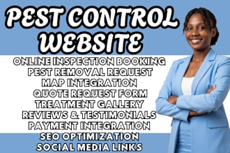 design a pest control website, exterminator website, pest removal website