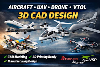 design aircraft uav drone and vtol 3d cad models for manufacturing