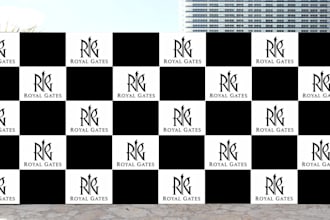 make backdrop logo wall , media wall