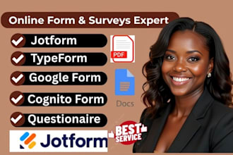 create jotform, google form, cognito form, type form, online form, surveys