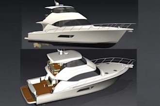 do 3d boat model ship model yacth design cnc boat model water simulation