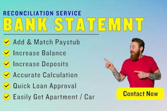 reconcile bank statement PDF to editable format