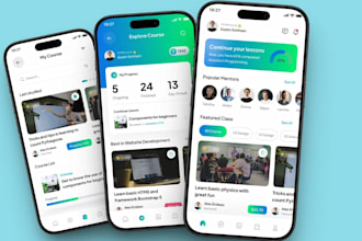 develop ai educational app like udemy, online course app, lms website, quiz app