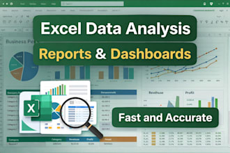 excel data analysis reports and dashboards
