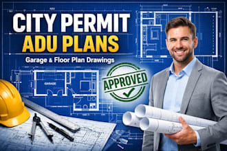 design adu garage floor plans with city permit blueprints