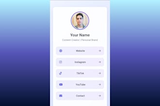 design a clean and modern link in bio page for you