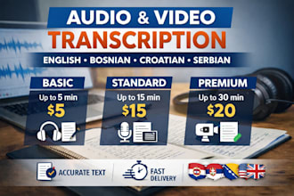 do professional transcript in balkan or english language