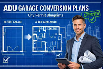 prepare city permit blueprints for adu garage conversions