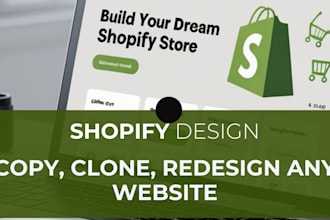 copy, clone, design, replicate any website into shopify store