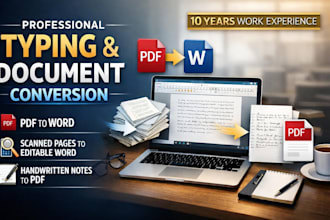 type handwritten documents and convert PDF to word