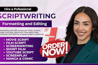 write movie script, featured film, screenplay scriptwriter, film script editor
