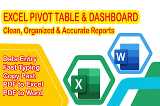 create excel pivot tables and dashboards with accurate reports
