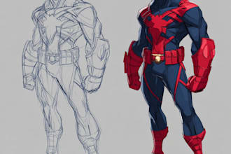 draw you dc or marvel style comic book and superhero