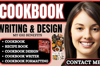 do cookbook design, recipe book design, kindle or print design, layout design