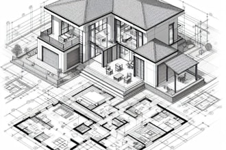 draft architectural floor plans, elevation, section, roof, site plans in autocad