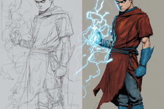 draw you a dc or marvel style comic book superhero or villain character