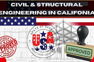review stamp as licensed civil and structural engineer in california and georgia