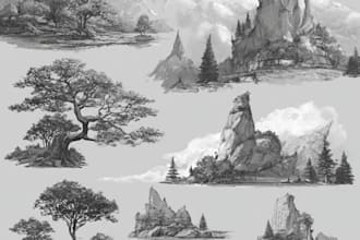 draw fantasy, post apocalyptic, background or concept art