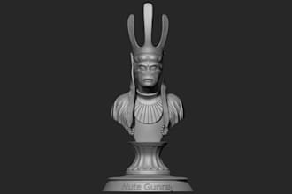 model details model, toy and doll in zbrush rendered in blender for 3d printing