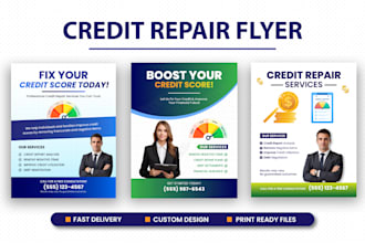 design credit repair flyer, financial service flyer, credit repair poster