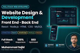 develop a custom full stack website with front end and back end development