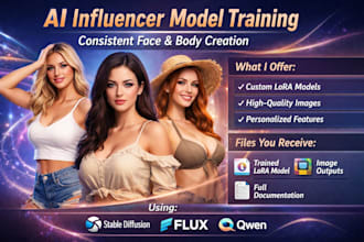 do lora training for ai influencer model using sdxl flux qwen comfyui workflow