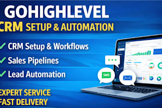 set up gohighlevel CRM, workflows, pipelines and go highlevel automation