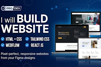 convert figma design to responsive HTML, react, tailwind CSS or webflow