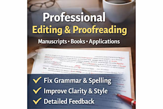 edit and proofread books, manuscripts, and applications