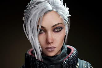 create 3d realistic game character,ue5 game asset,rig3d model,texture in blender